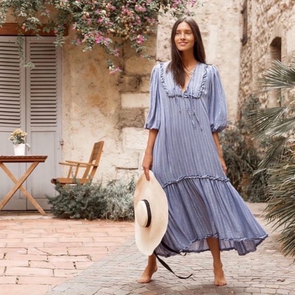 Sundress Maria Dress in Roma Powder Blue - Picture 2 of 9